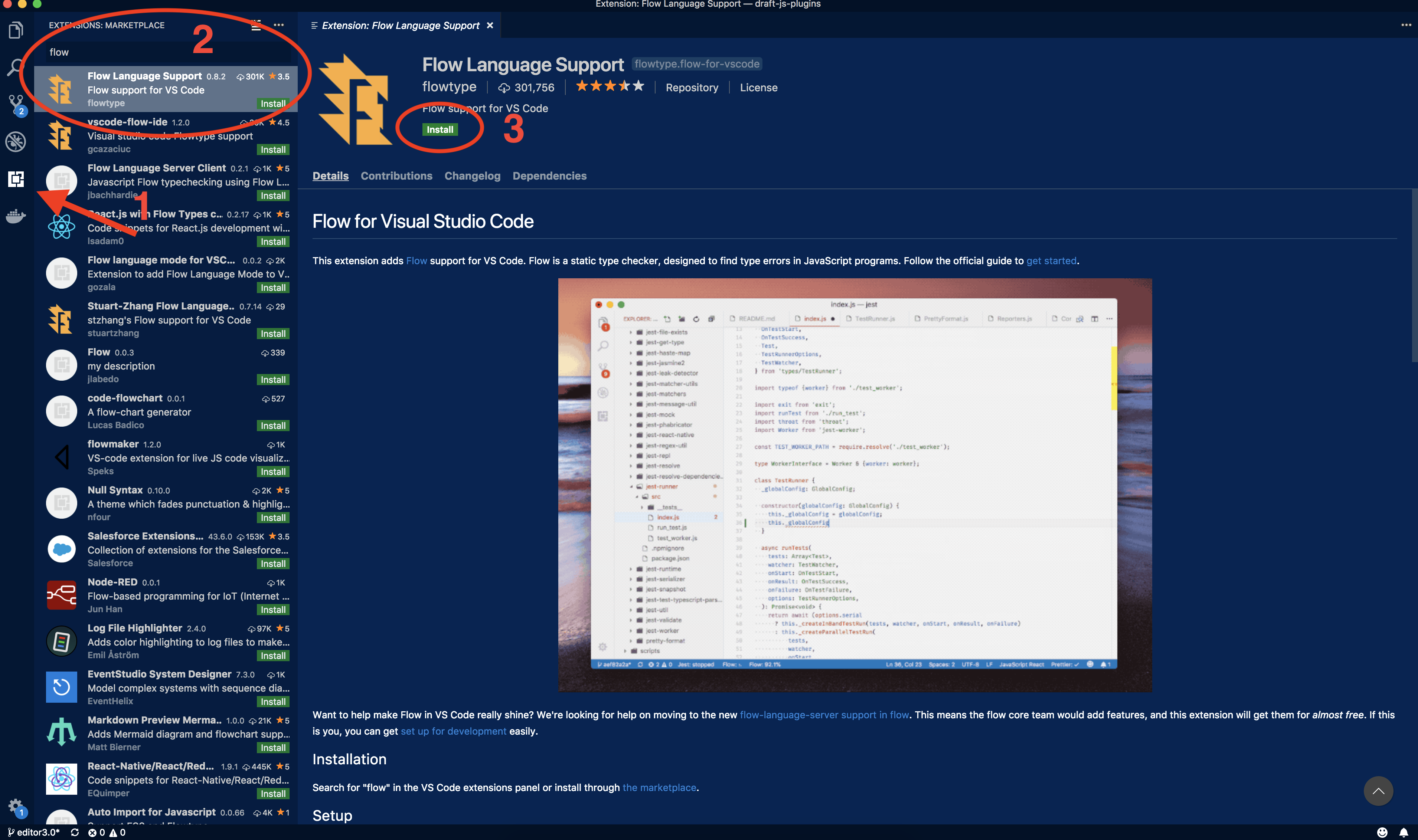 vs code marketplace flow extension